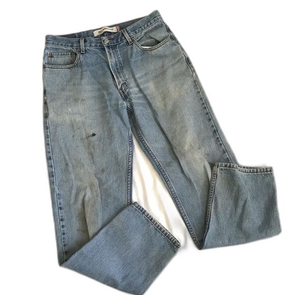 Levi 550 Jeans Mens Tag 34X34 Act 32x32 Blue Relaxed Fit Tapered Leg Denim Pants - Picture 2 of 15